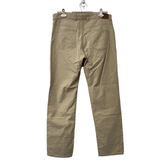 Peter Millar Tan Pima Cotton Straight Leg Stretch Flat Front Pants Mens Size 34 - Picture 5 of 6